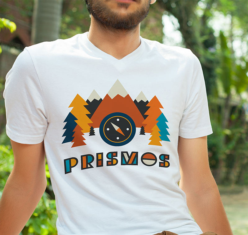 T-shirt con stampa multicolore
