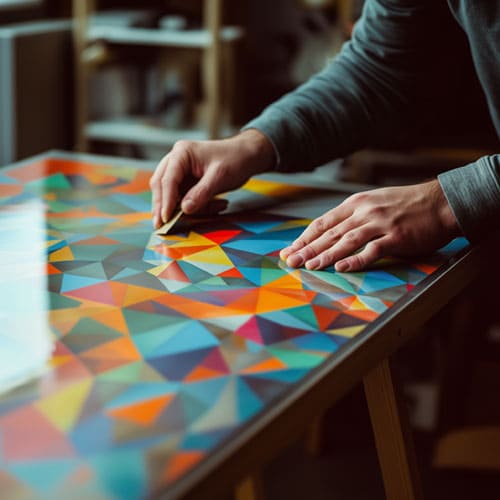 Applicazione di un rivestimento decorativo su superficie piana