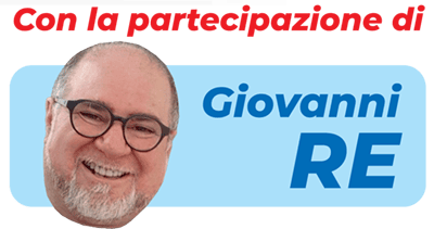 Badge che annuncia la partecipazione di Giovanni Re